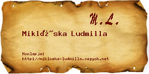 Miklóska Ludmilla névjegykártya